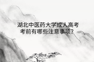 湖北中医药大学成人高考考前有哪些注意事项?
